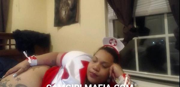  Ebony Nurse Egypt Rains on webcams